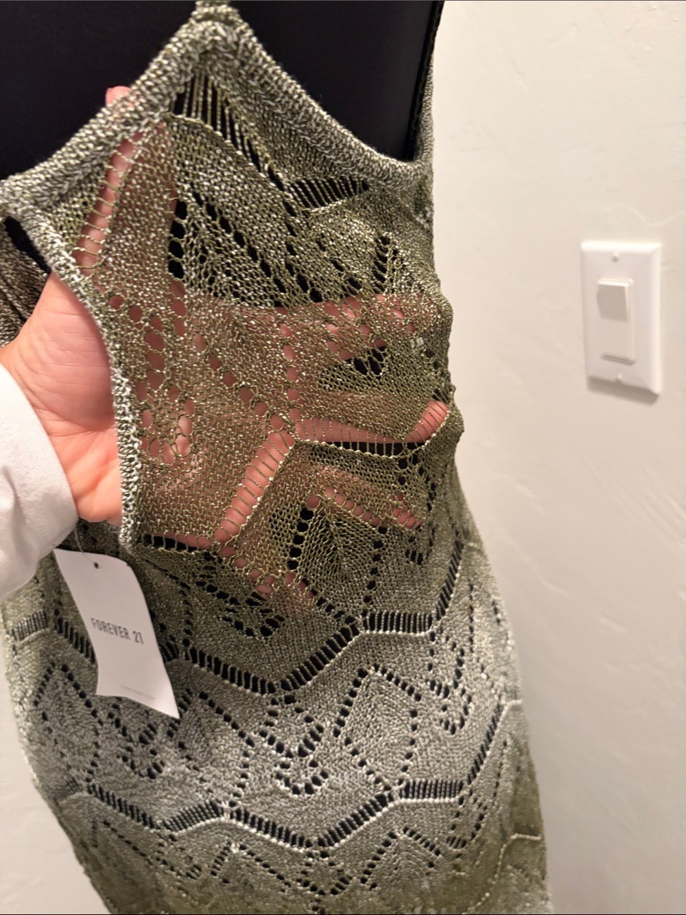 Fashion Nova Olive Green Knit Fringe Maxi Dress - Picture 3 of 7